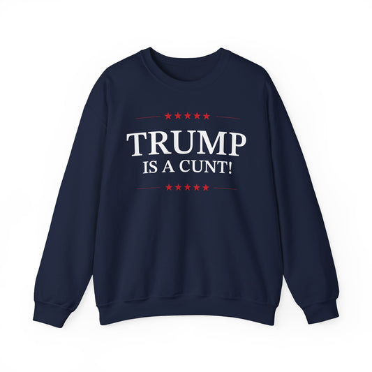 Political Crewneck in Navy - Trump is a Cunt!